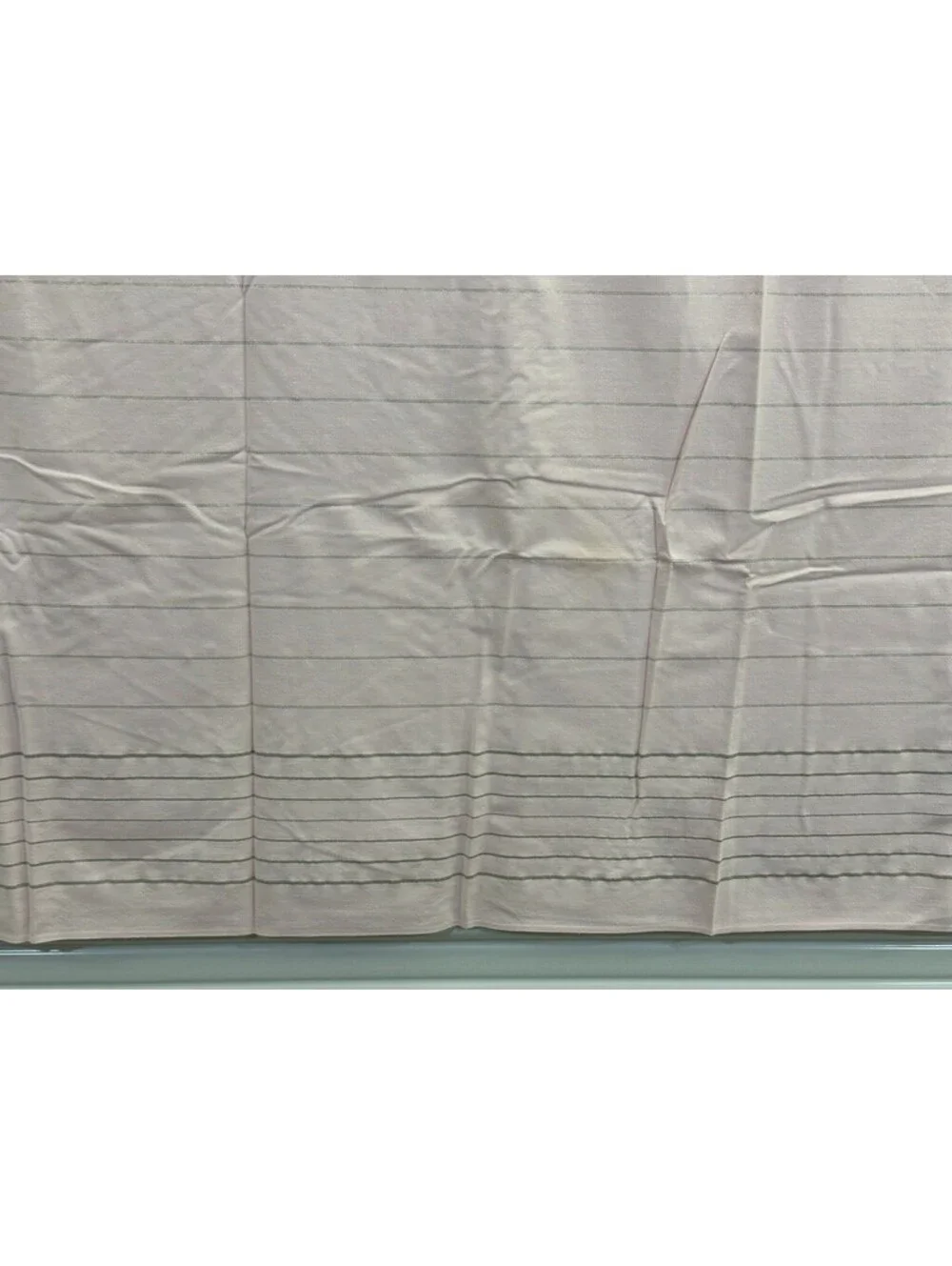 Pink Silver Striped Vintage Tablecloth Topper 7 Napkins